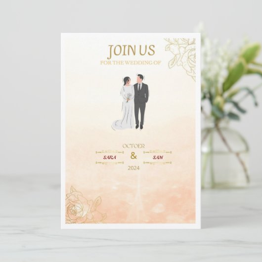 PINK ANVITATION CARD EINLADUNG (Stehend Vorderseite)