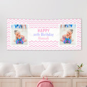Pink any Age Girl Foto Girly Birthday Party Banner