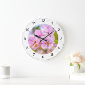Pink Apple Blossom Große Wanduhr (Zuhause)