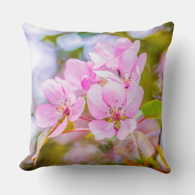 Pink Apple Blossom Kissen (Vorderseite)