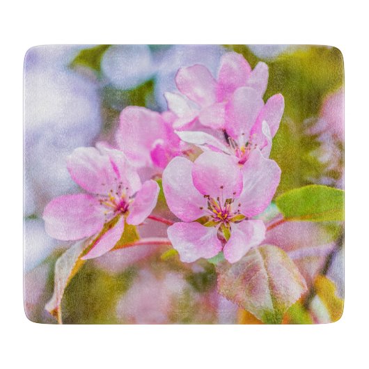 Pink Apple Blossom Schneidebrett (Vorderseite)