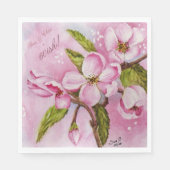 PINK APPLE BLOSSOMS BLUME MIT MONOGRAMM SERVIETTE (Vorderseite)