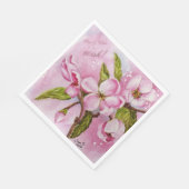 PINK APPLE BLOSSOMS BLUME MIT MONOGRAMM SERVIETTE (Ecke)