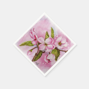 PINK APPLE BLOSSOMS PAPIERNAPKINS SERVIETTE