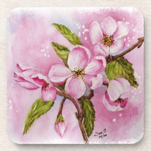 PINK APPLE BLOSSOMS UNTERSETZER (Vorderseite)