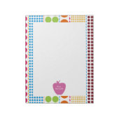 Pink Apple Boho Dots Teacher Notizblock (Rotiert)