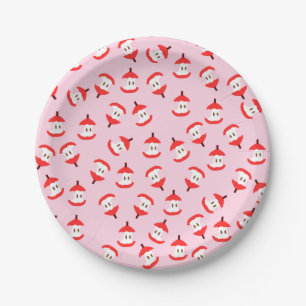 Pink Apple Core Paper Plate Pappteller