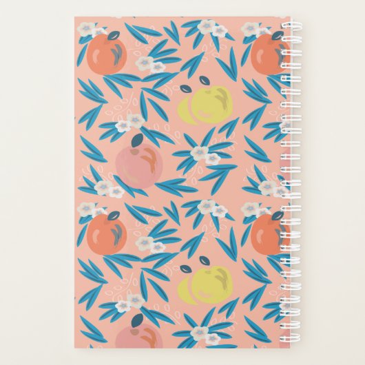 Pink Apple floral Muster Lehrer Planner Planer (Rückseite)