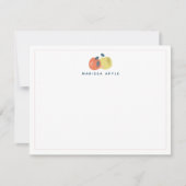 Pink Apple Floral Teacher Stationery Note Card Mitteilungskarte (Vorderseite)