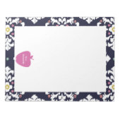 Pink Apple Ikat Lehrer Notizblock (Vorderseite)