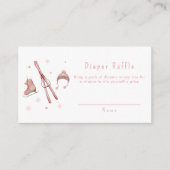 Pink Après Bébé Ski Diaper Raffle Baby Shower  Begleitkarte (Vorderseite)