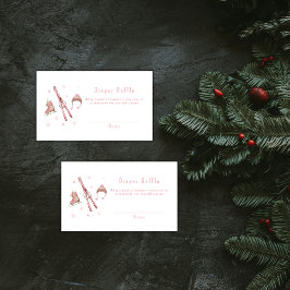 Pink Après Bébé Ski Diaper Raffle Baby Shower  Begleitkarte