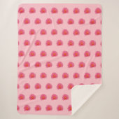 Pink Aptenia Blume Nahtloses Muster auf Sherpadecke (Vorderseite)