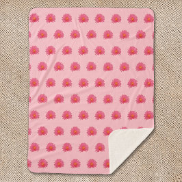 Pink Aptenia Blume Nahtloses Muster auf Sherpadecke