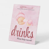 Pink Aqeeqah Baby girl drinks Sign Sockelschild (Vorderseite)