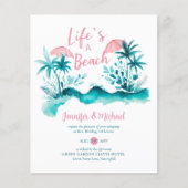 Pink Aqua Beach Floral Boho Frühjahrssommer Hochze (Vorderseite)