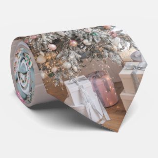 Pink Aqua Blauer Weihnachtsbäckerbaum Krawatte