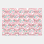 Pink Aqua Blauer Weihnachtsbäume Kekse Geschenkpapier Set (Vorderseite 2)