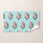 PINK AQUA BLUE FLORAL SPOT BADEZIMMER TOWEL SET (Handtuch)