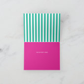 Pink & Aqua Bowling Party Danke Karte (Innenseite)