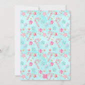 Pink & Aqua Flamingo Beach Weihnachts-Party Einladung (Rückseite)