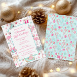 Pink & Aqua Flamingo Beach Weihnachts-Party Einladung<br><div class="desc">PreppyPrint.com - Feiern Sie Weihnachten im Stil! Fügen Sie Ihre personalisierte Touch zu diesen Weihnachtskarten hinzu. Übertragen Sie dieses Design auch auf die Produkte Ihrer Wahl! Bitte besuchen Sie meinen Designer-Shop,  PreppyPrint.com,  um die Dinge zu koordinieren.</div>