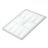 Pink & Aqua Floral Weekly Planner Notepad Notizblock (angewinkelt)