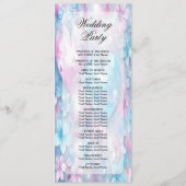 Pink Aqua Hearts and Blume Hochzeitsprogramm Programm (Rückseite)