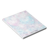 Pink Aqua Herz und Blume Notepad Notizblock (angewinkelt)