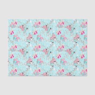 Pink & Aqua Ice Skate & Weihnachtsgeschenke Seidenpapier