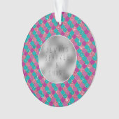 Pink Aqua Mint Mermaid Glitz Ornament (Vorderseite)