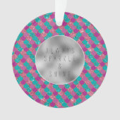 Pink Aqua Mint Mermaid Glitz Ornament (Vorderseite)