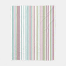 Pink, Aqua, mint, spring rain and mauve stripes Fleecedecke