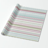 Pink, Aqua, mint, spring rain and mauve stripes Geschenkpapier (Ungerollt)