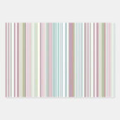 Pink, Aqua, mint, spring rain and mauve stripes Geschenkpapier Set (Vorderseite 3)