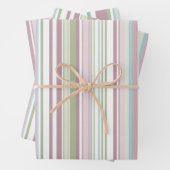 Pink, Aqua, mint, spring rain and mauve stripes Geschenkpapier Set (Beispiel)