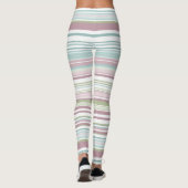 Pink, Aqua, mint, spring rain and mauve stripes Leggings (Rückseite)