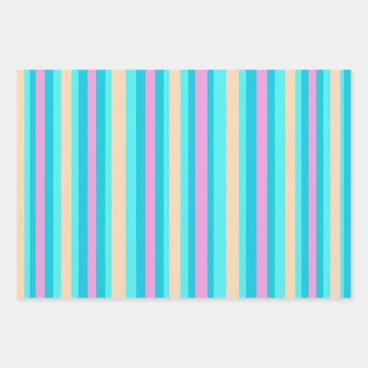 Pink Aqua Orange Wrapping Paper Set Geschenkpapier Set (Vorderseite)