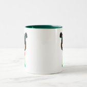 Pink Aqua peach Kokeshi Japanische Puppen Zweifarbige Tasse (Mittel)