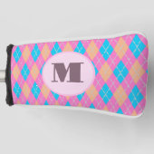 Pink Aqua Preppy Raute Golf Headcover (Vorderseite)