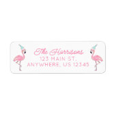 Pink & Aqua Santa Flamingo Weihnachtsadresse (Vorne)