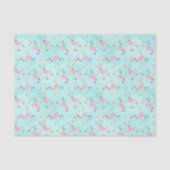 Pink & Aqua Skaten Flamingos Weihnachten Seidenpapier (Vorderseite)
