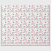 Pink & Aqua Skaten & Weihnachtsfeiern Geschenkpapier (Flach)