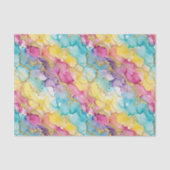 Pink Aqua Turquoise Yellow Purple Gold Marble Seidenpapier (Vorderseite)
