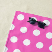 Pink Aqua und White Polka Dot Personalisiert Strandtuch (Beispiel)