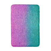 Pink Aquamarin Aqua Blue & Lila Funkelnd Glitzer Badematte (Vorderseite Vertikal)