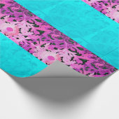 PINK AQUAMARIN BLAUE DAISS BLUME GESCHENKPAPIER (Ecke)