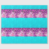 PINK AQUAMARIN BLAUE DAISS BLUME GESCHENKPAPIER (Flach)