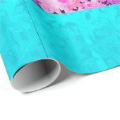PINK AQUAMARIN BLAUE DAISS BLUME GESCHENKPAPIER (Rolleneckpunkt)