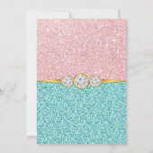 Pink Aquamarin Blue Gold Glitzer Diamond Geburtsta Einladung